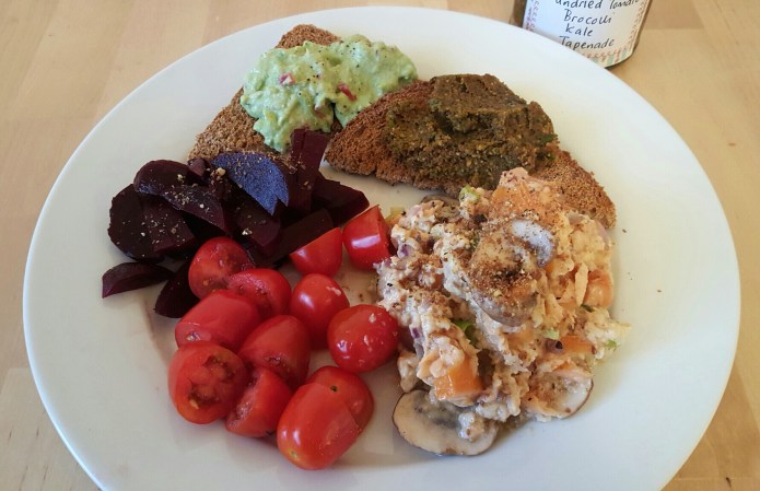 salmon kale tapenade breakfast