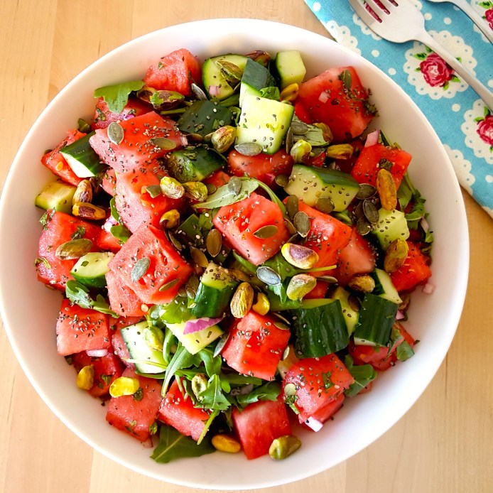 Watermelon salad 14 with pistachio